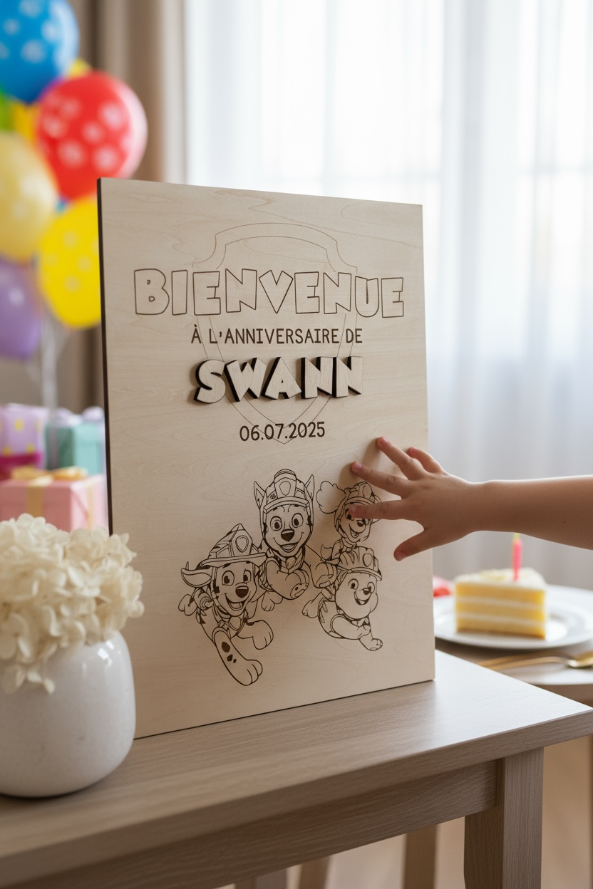 Panneau de bienvenue anniversaire - Thème Pat'Patrouille