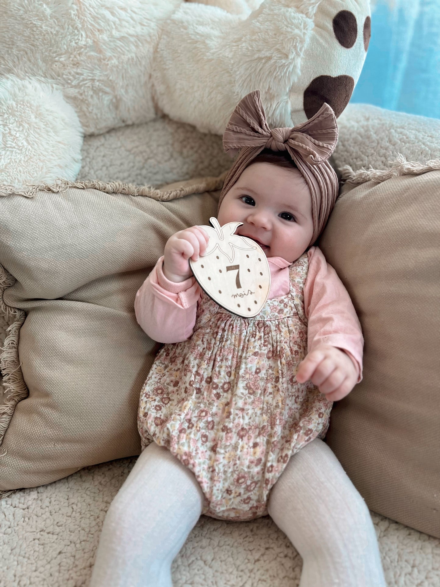 Cartes étapes fraise - Première année de bébé - 1 à 12 mois