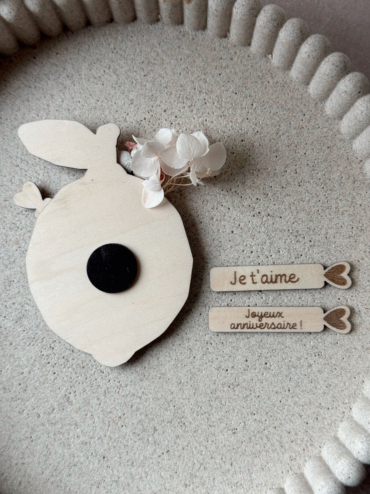 Magnet citron fleuri avec message surprise – cadeau personnalisé