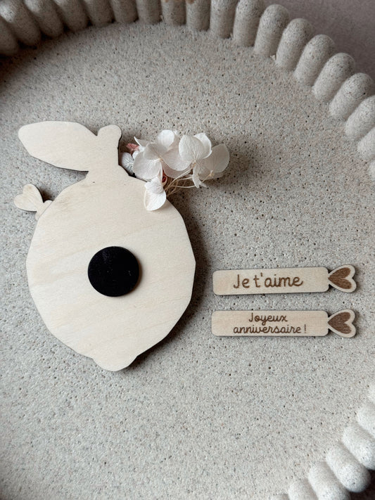 Magnet citron fleuri avec message surprise – cadeau personnalisé