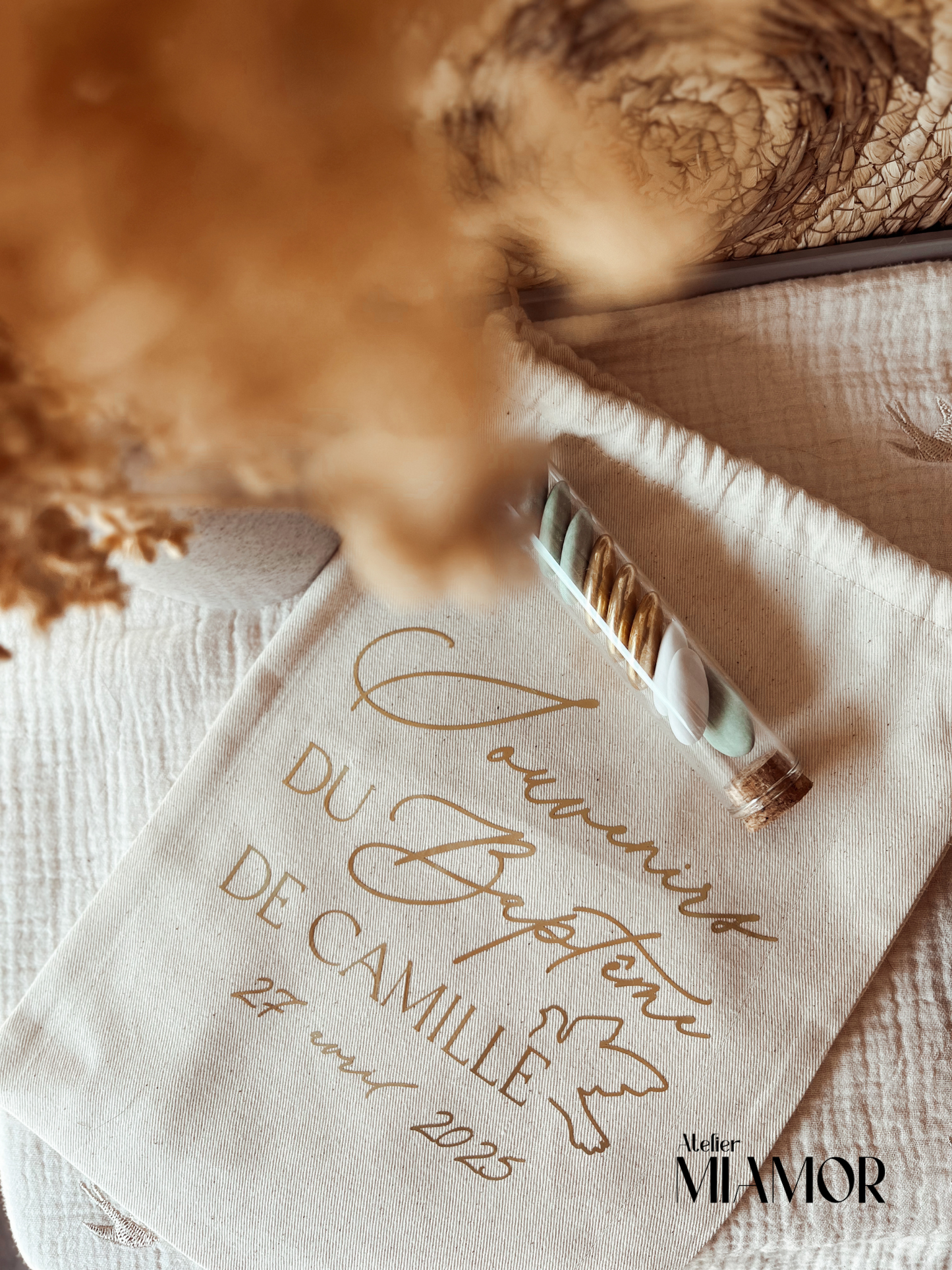 Sac pochon souvenirs de Baptême