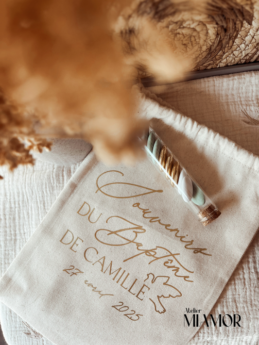 Sac pochon souvenirs de Baptême