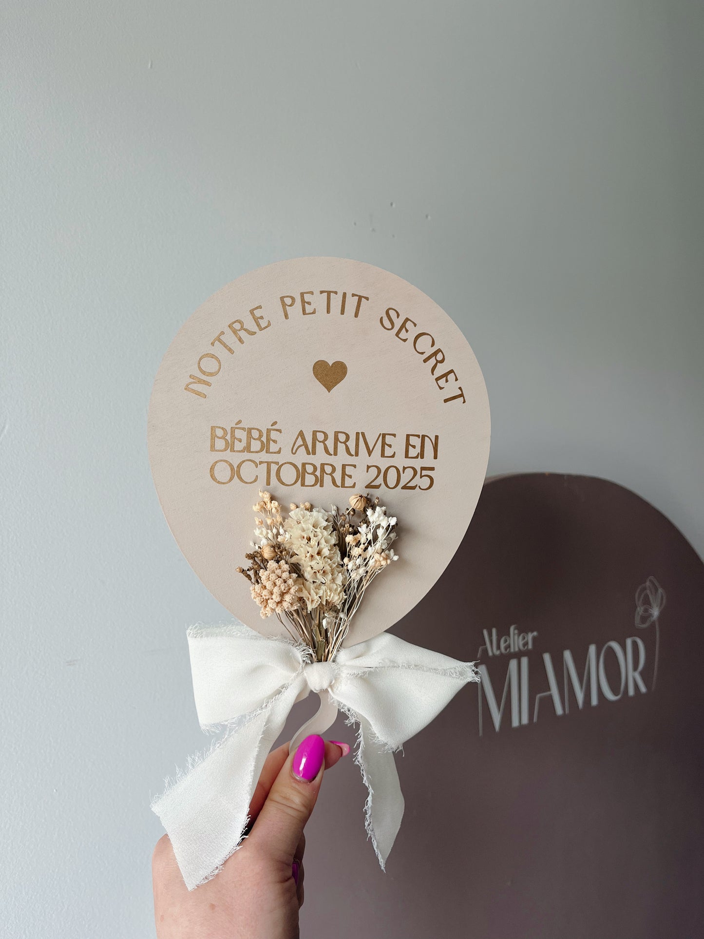 Ballon en bois annonce grossesse