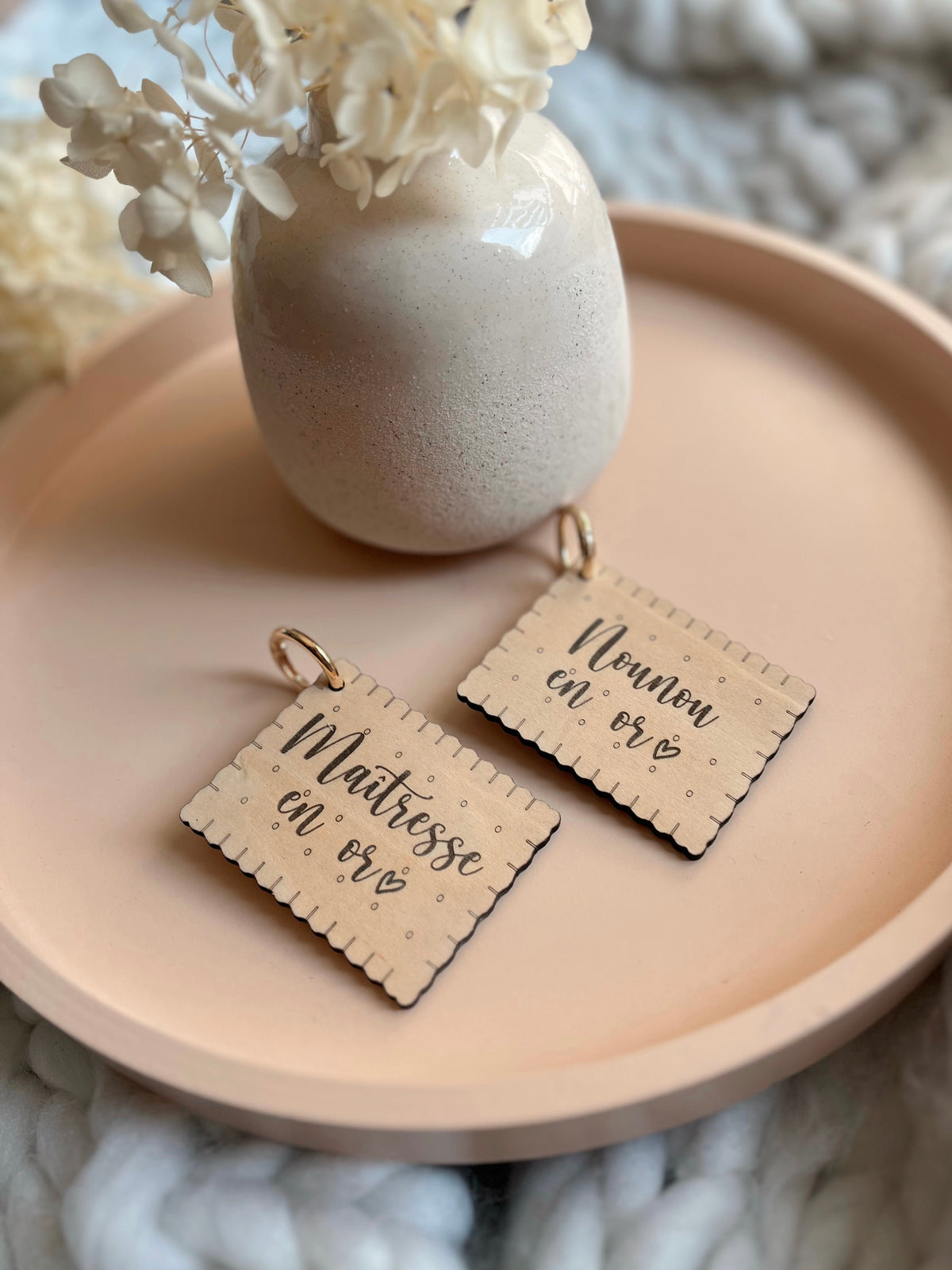 Porte clés biscuit pour Maîtresse / Nounou