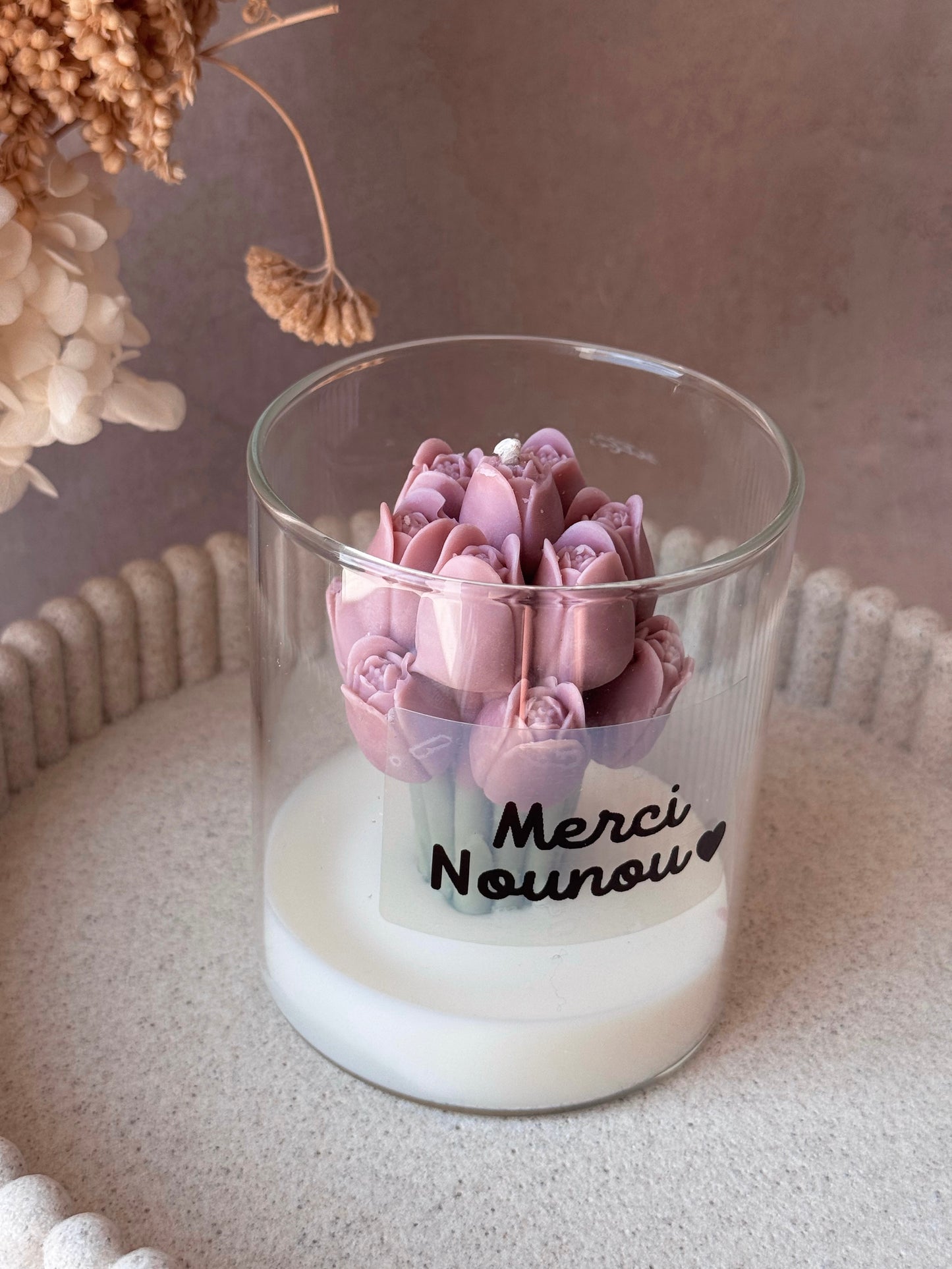 Bougie parfumée personnalisée - tulipes