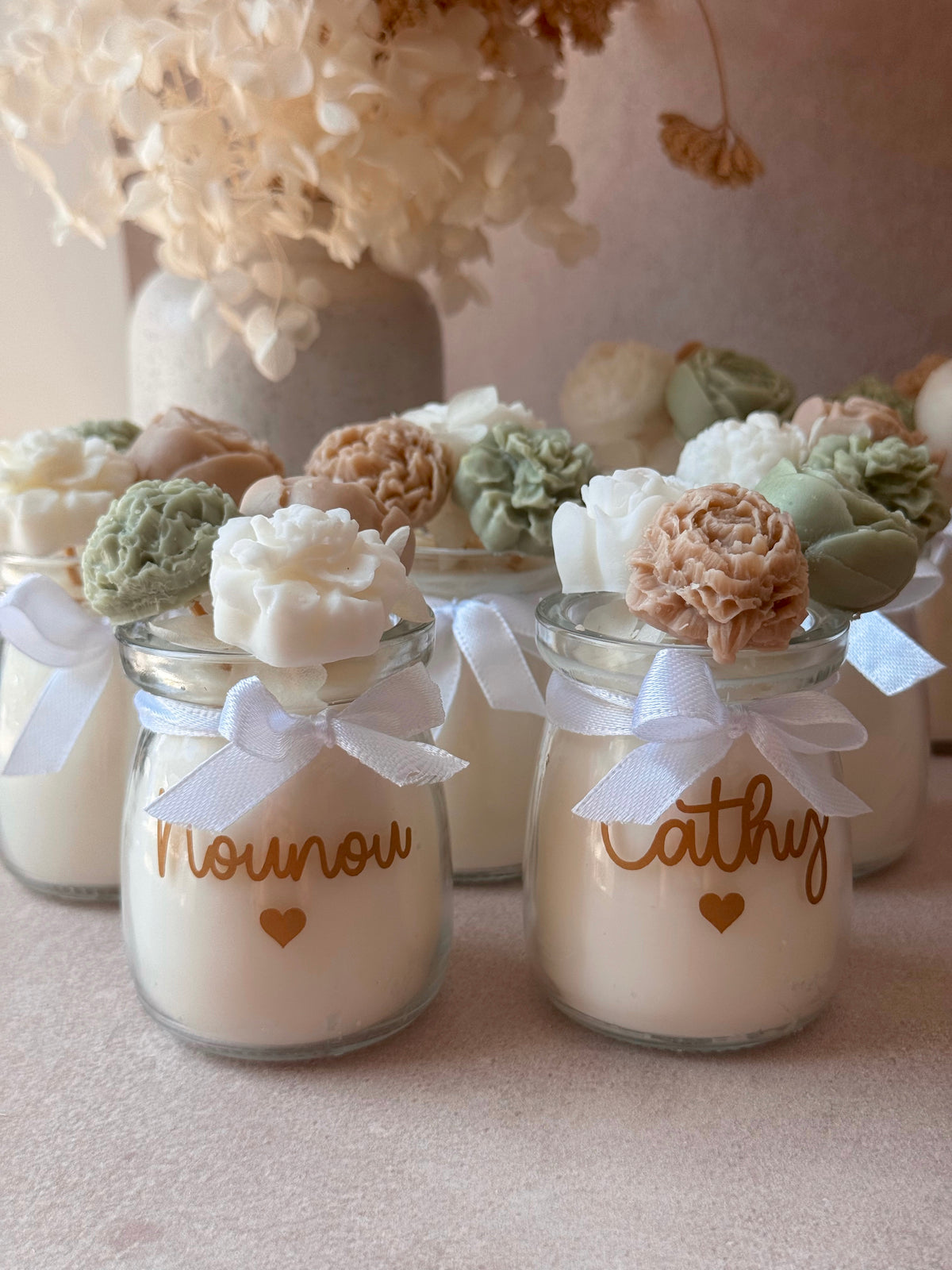 Bougie parfumée personnalisée - Bouquet de fleurs
