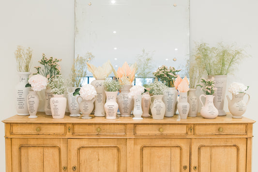 Stickers plan de table sur vases