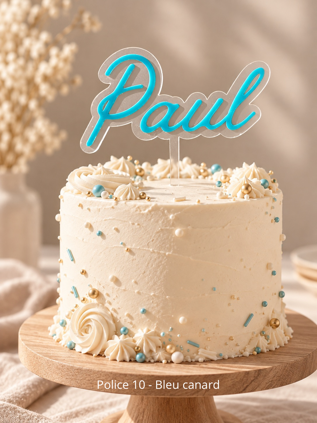 Caketopper avec prénom - Décoration gâteau