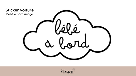 Sticker pour voiture bébé à bord - Nuage