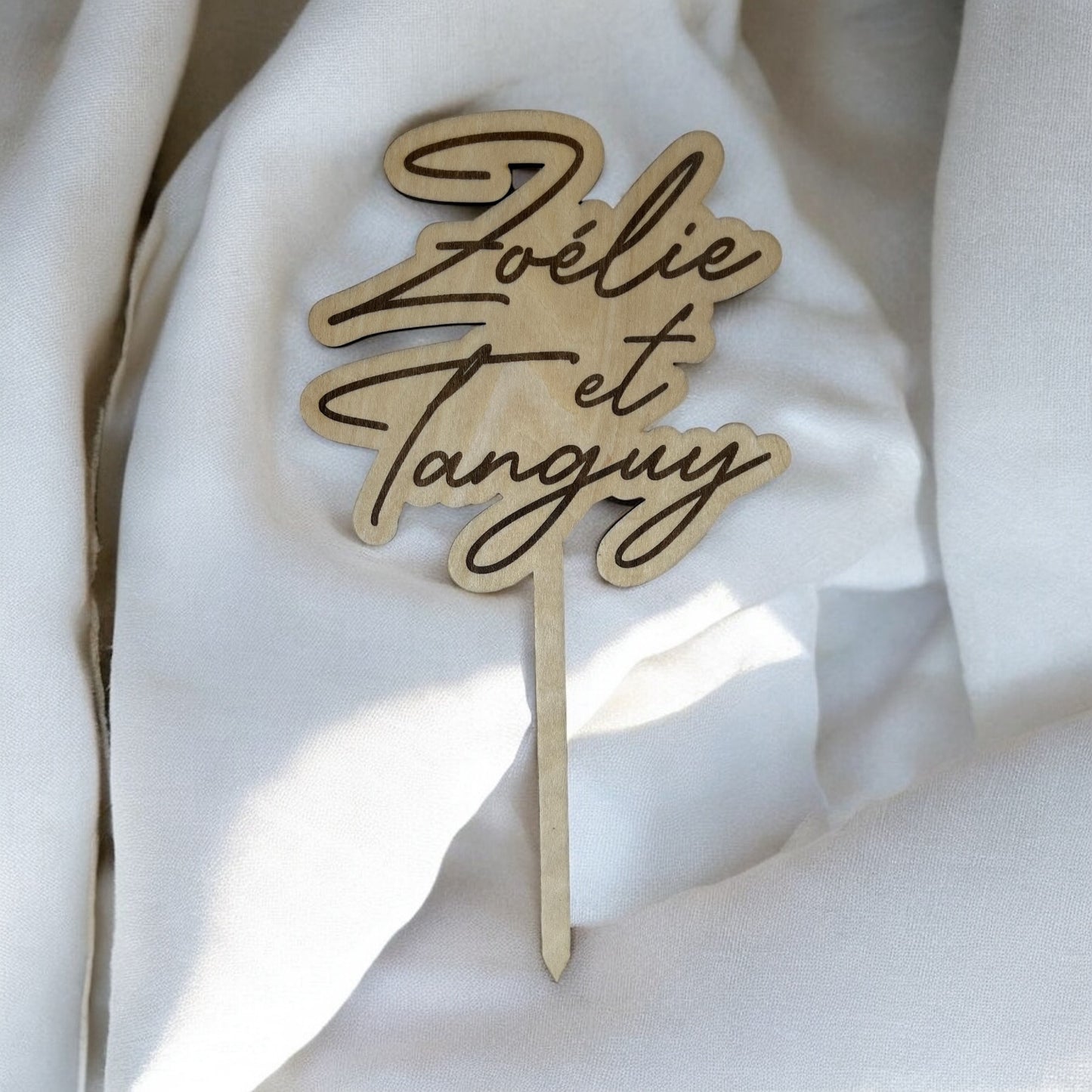 Caketopper en bois mariage