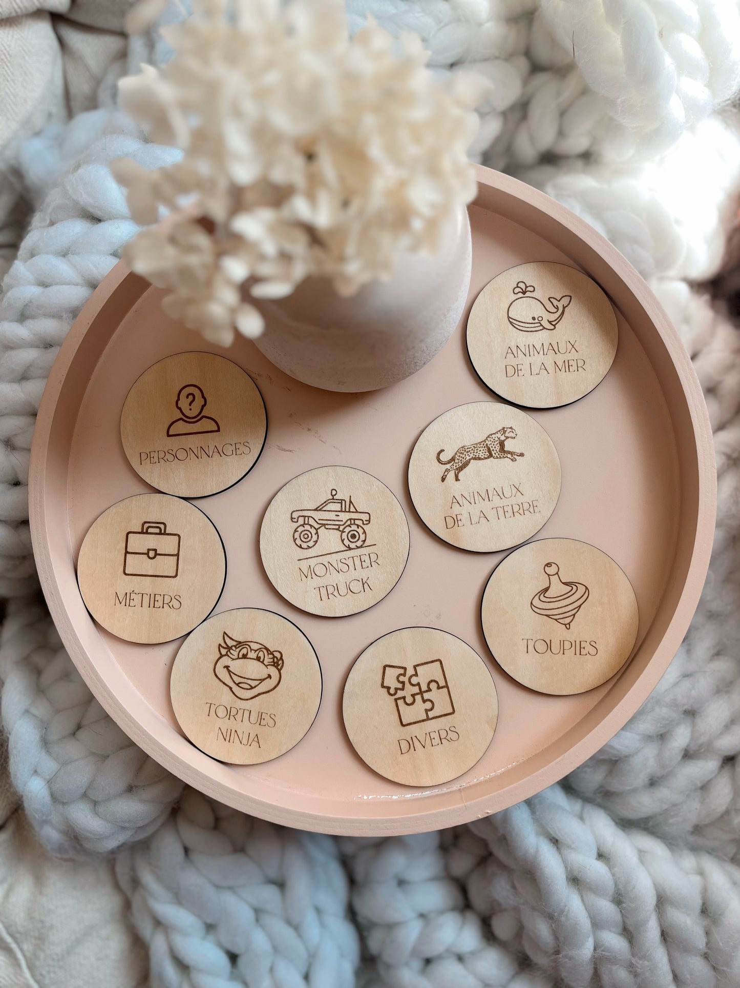 Etiquette de rangement jeux enfants en bois