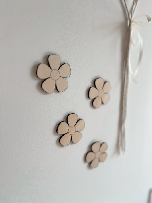 Fleurs en bois - Décoration murale