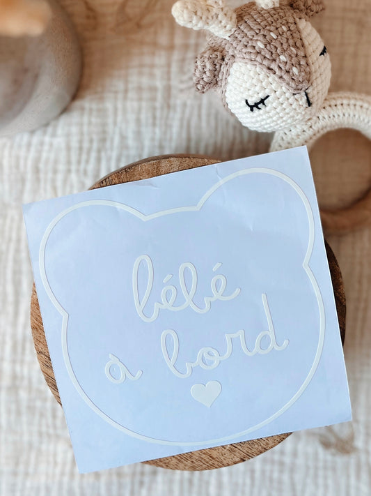 Sticker pour voiture bébé à bord - Ourson