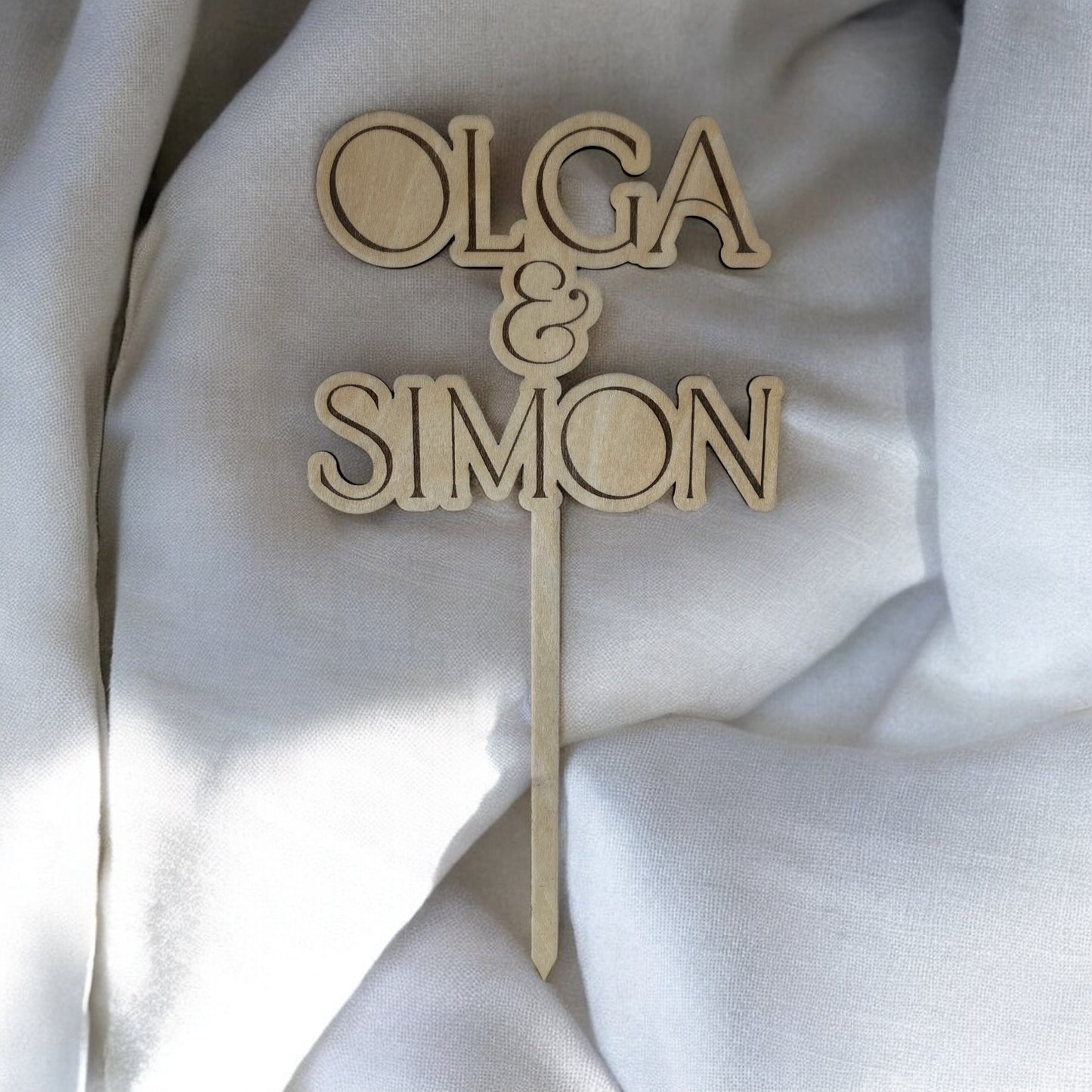 Caketopper en bois mariage