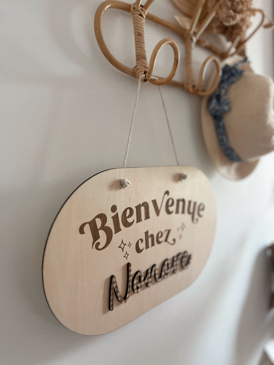 Pancarte de bienvenue cabane ou chambre d'enfant