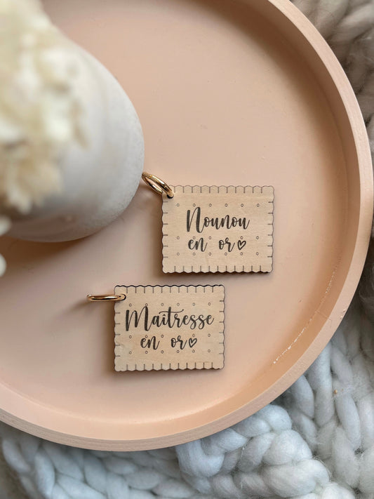 Porte clés biscuit pour Maîtresse / Nounou