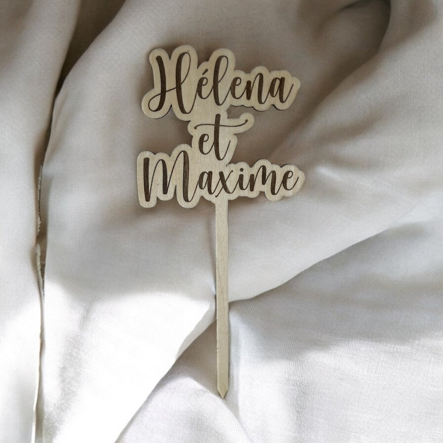 Caketopper en bois mariage