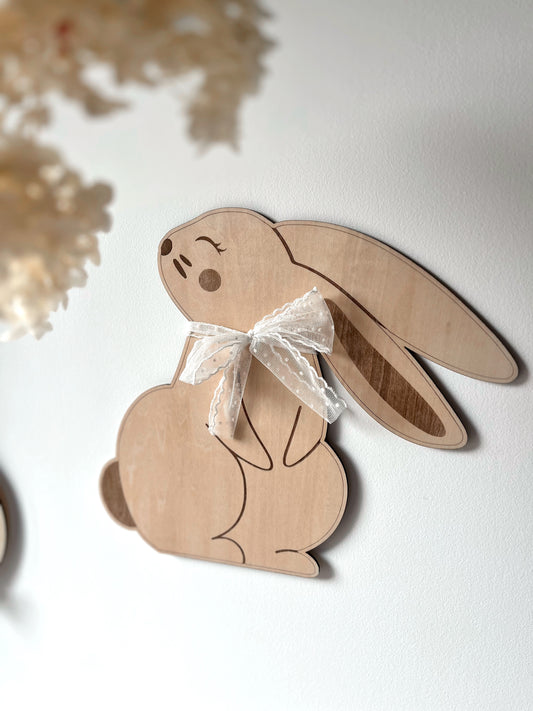 Lapin en bois - Décoration murale