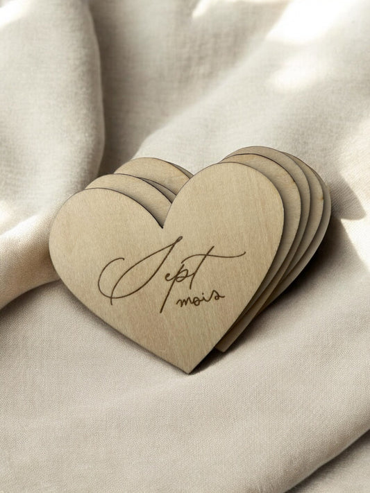 Cartes étapes coeur - Première année de bébé - 1 à 12 mois