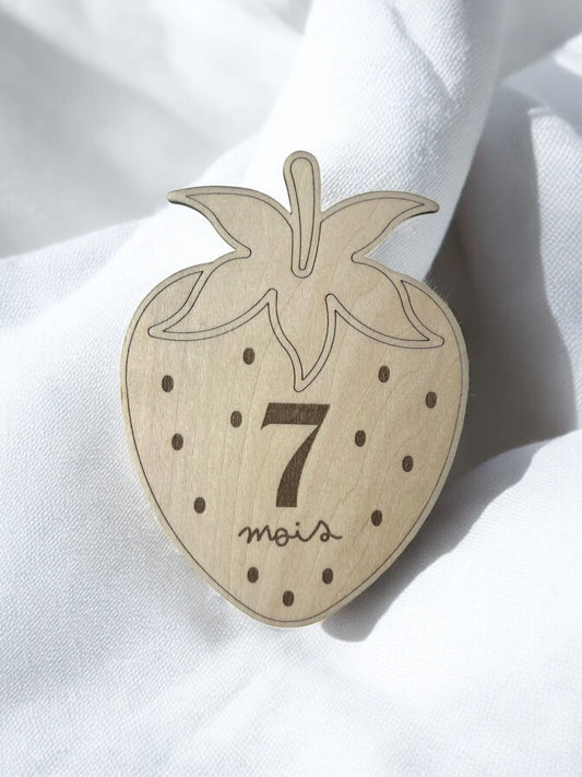 Cartes étapes fraise - Première année de bébé - 1 à 12 mois