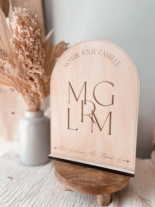 Pancarte "initiales de famille"