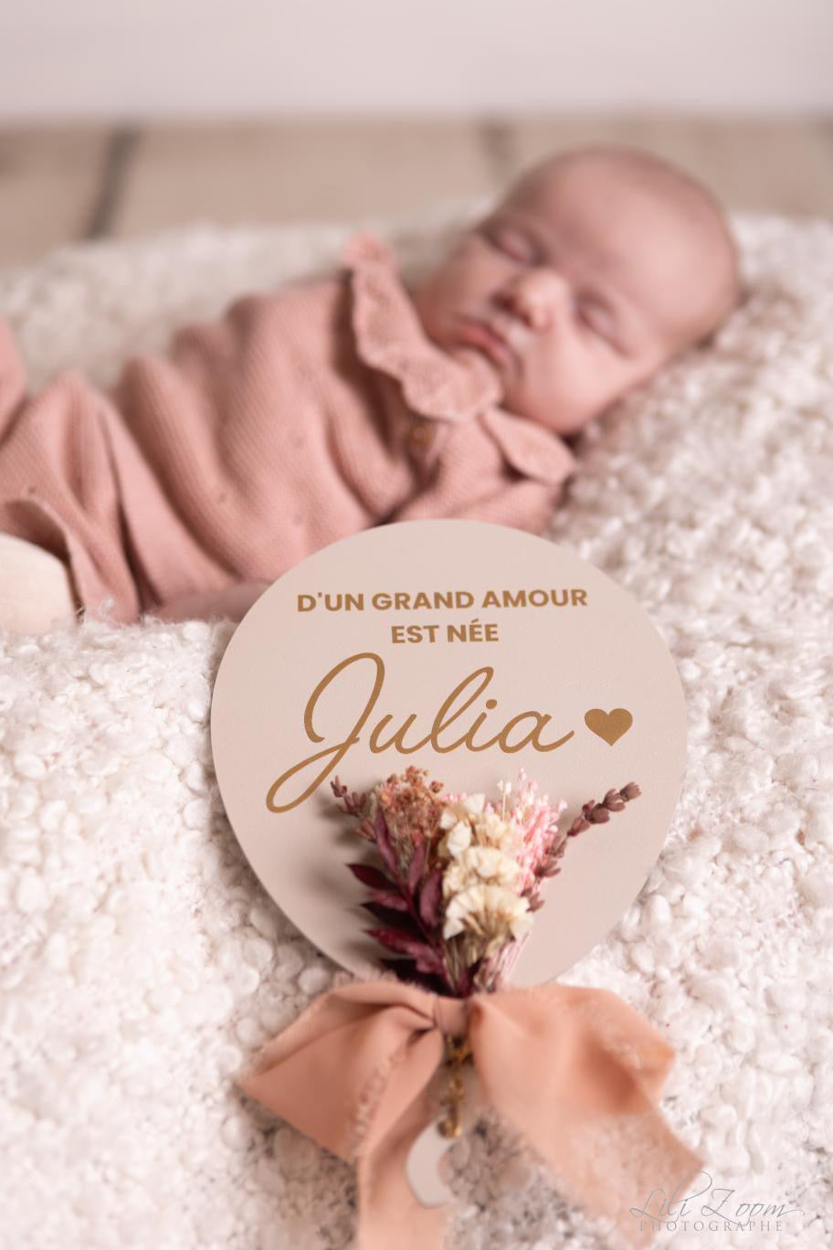 Ballon en bois annonce naissance