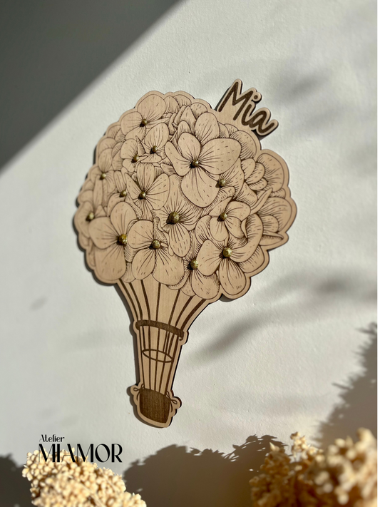 Montgolfière fleurie - Décoration murale