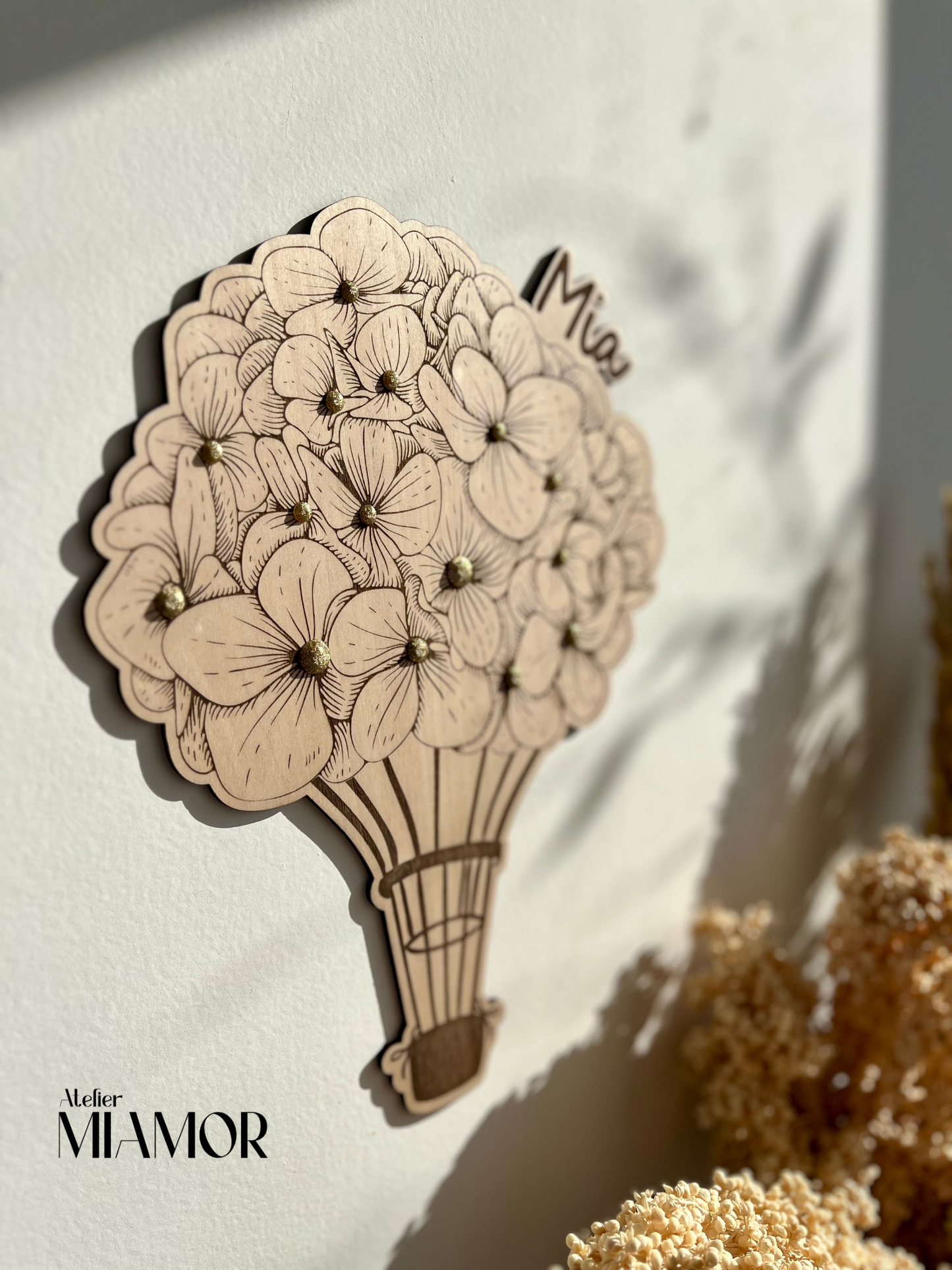 Montgolfière fleurie - Décoration murale