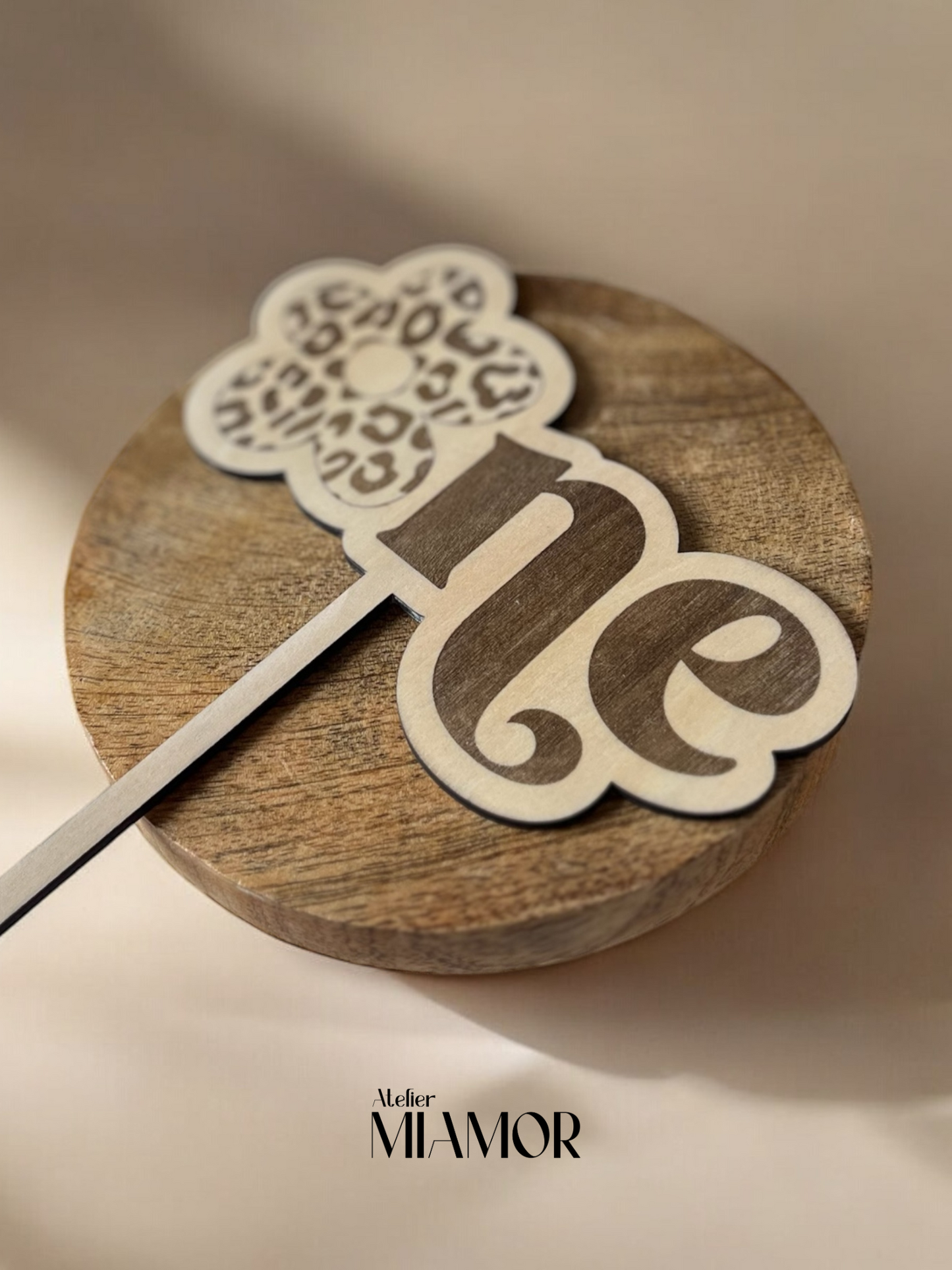 Caketopper 1 an en bois