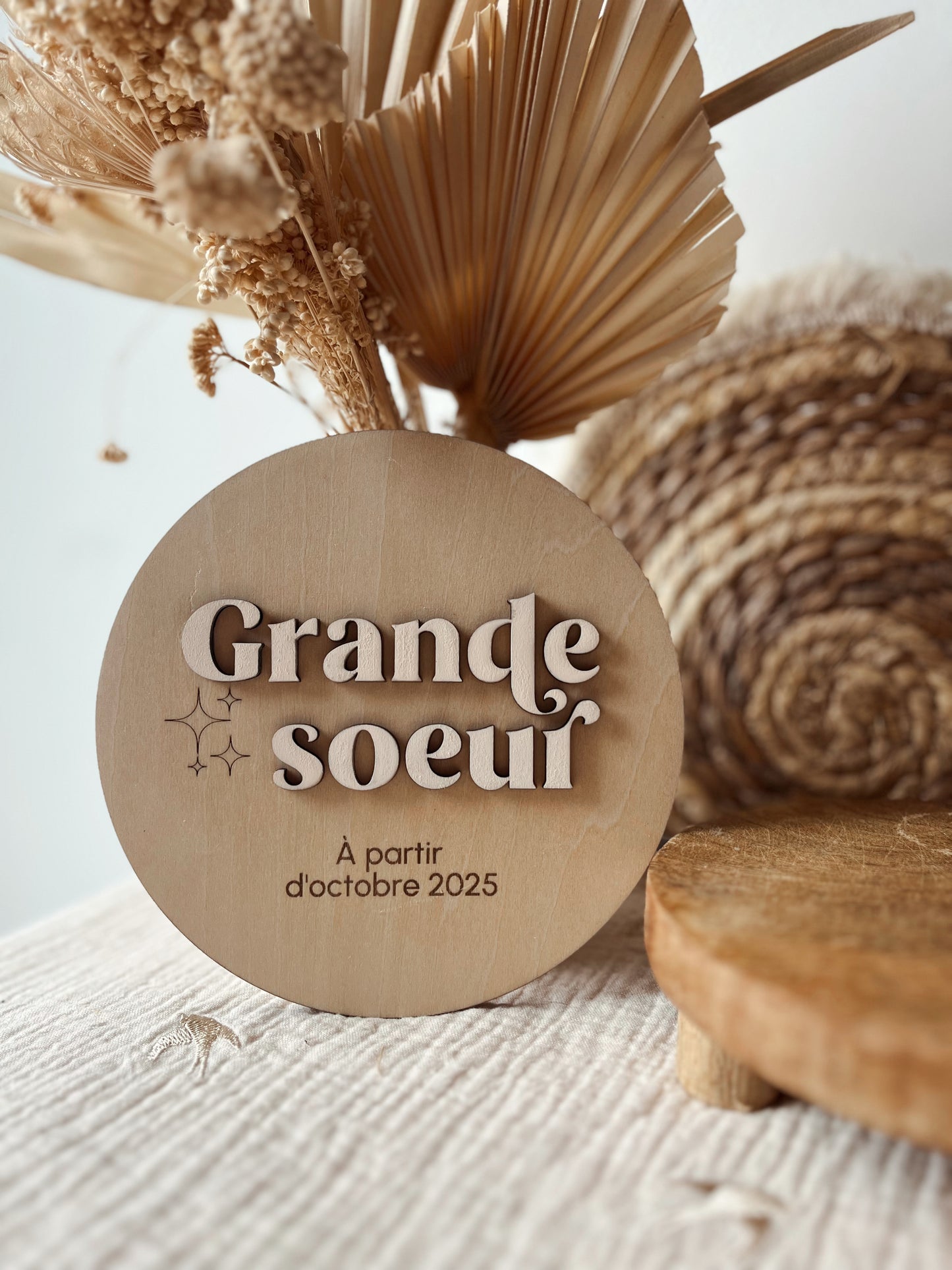 Pancarte en bois "Grande(s) soeur(s)"