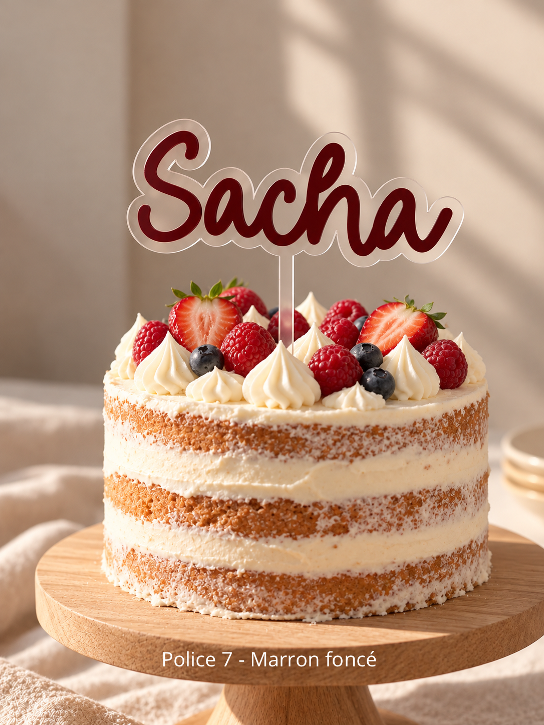 Caketopper avec prénom - Décoration gâteau
