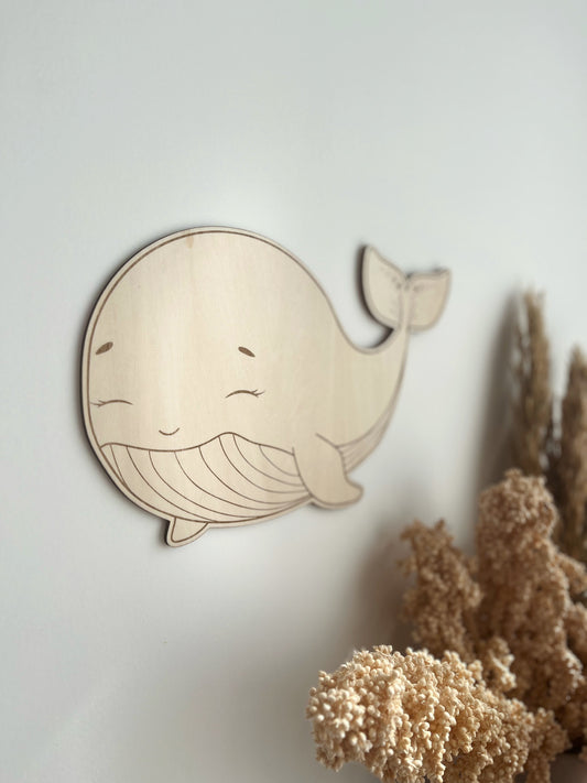 Baleine en bois - Décoration murale