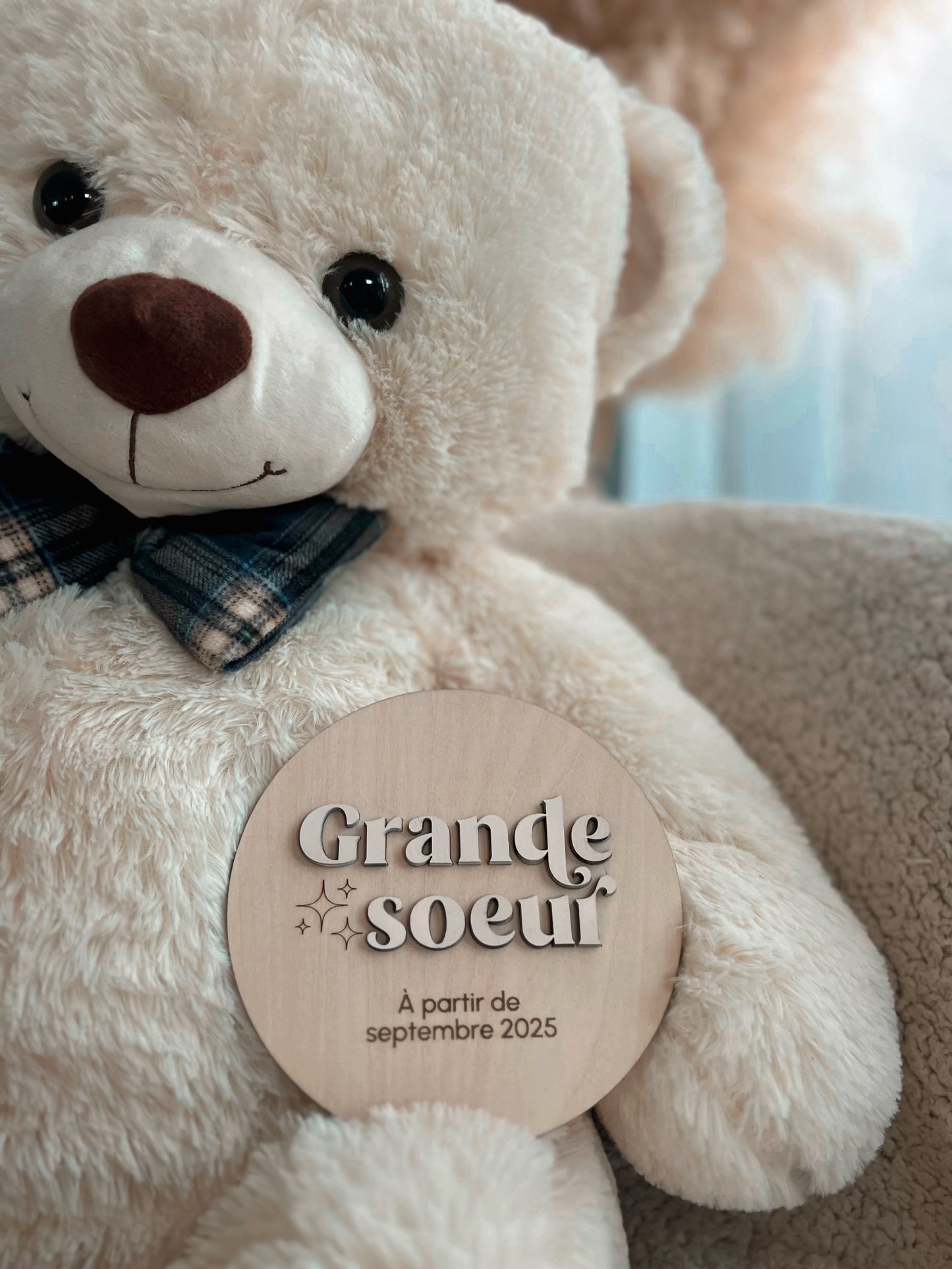 Pancarte en bois "Grande(s) soeur(s)"