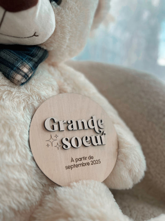 Pancarte en bois "Grande(s) soeur(s)"