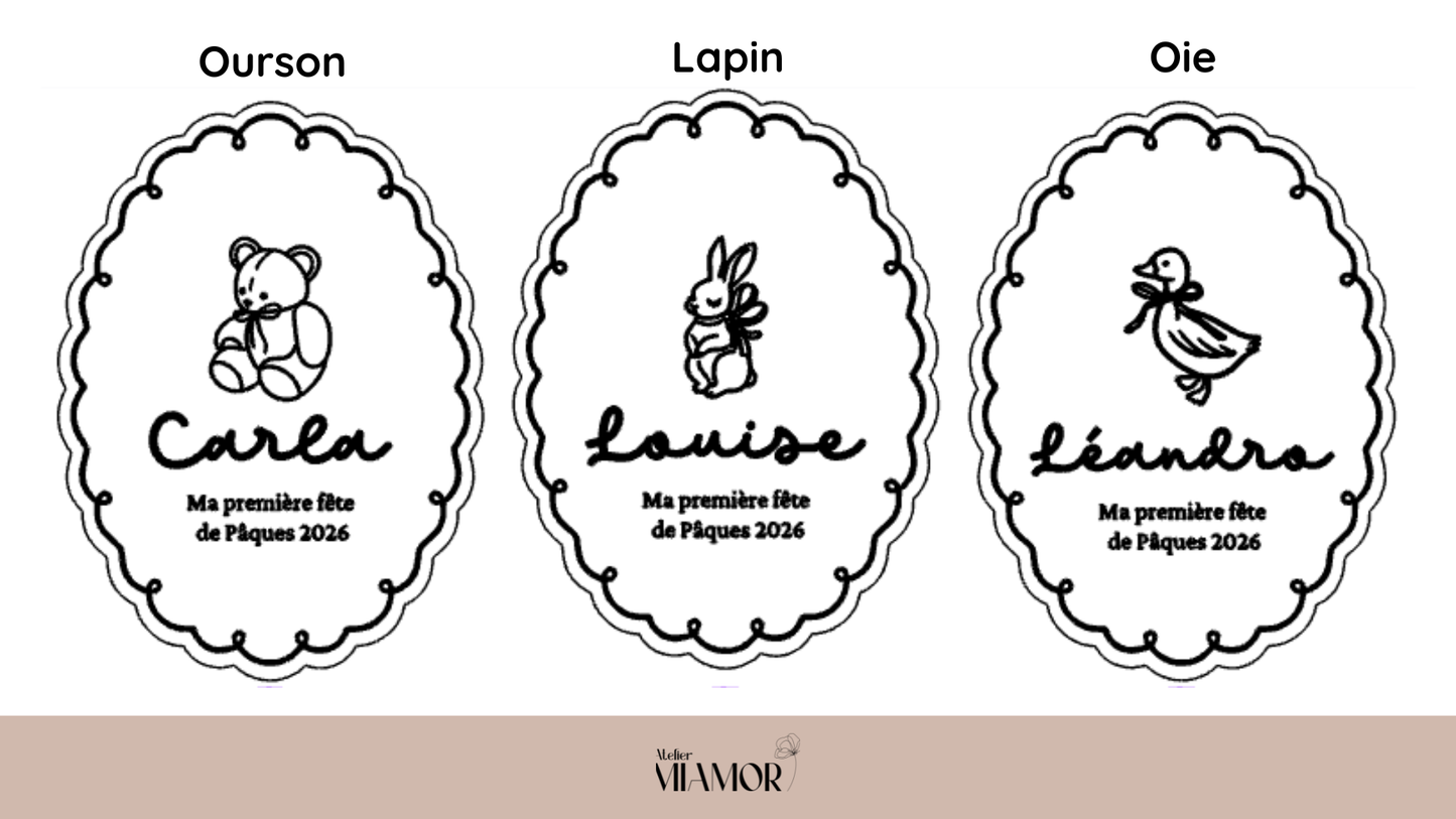 Pancarte "ma première fête de Pâques" vintage en bois