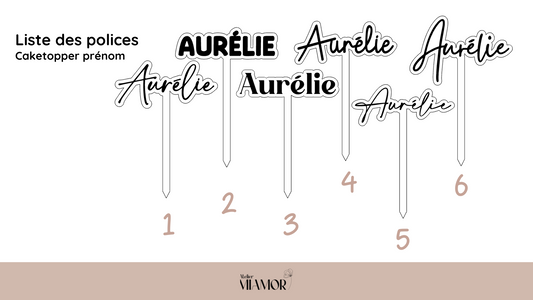 Caketopper prénom en bois