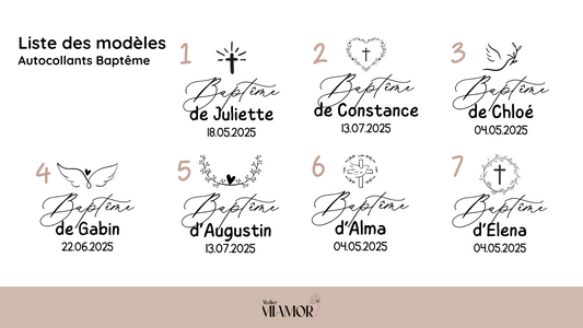 Autocollant personnalisé pour baptême