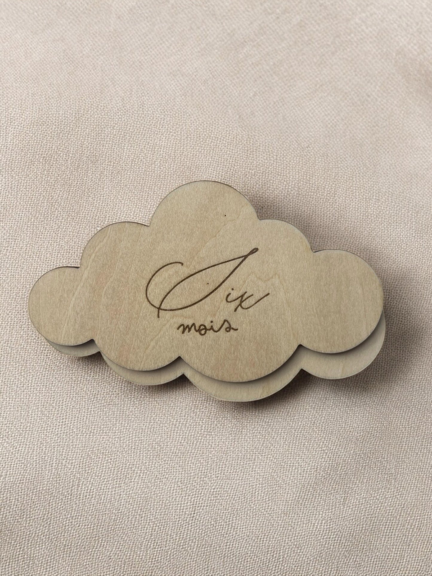 Cartes étapes nuage en bois - Première année - 1 à 12 mois