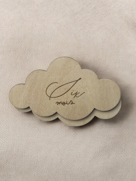 Cartes étapes nuage en bois - Première année - 1 à 12 mois