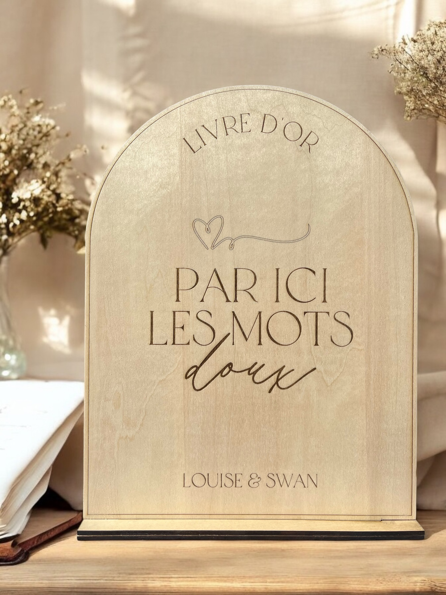 Panneau livre d'or "mots doux"