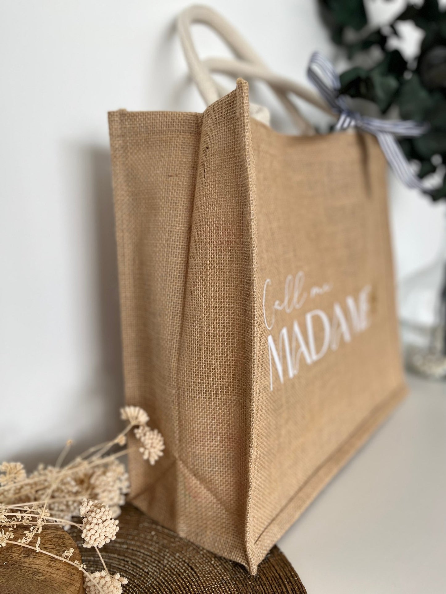 Sac cabas en jute - Call me Madame - Atelier Miamor