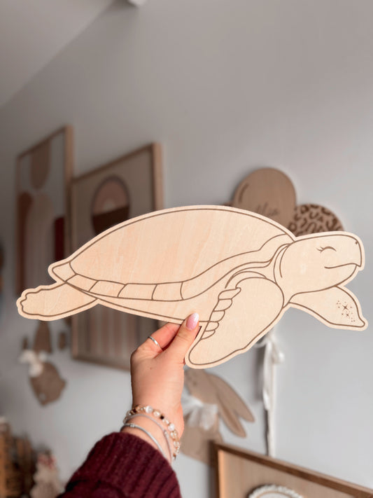 Tortue en bois - Décoration murale