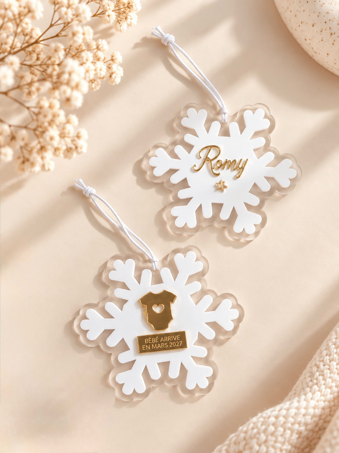 Flocon de Noël – Suspension personnalisée pour sapin