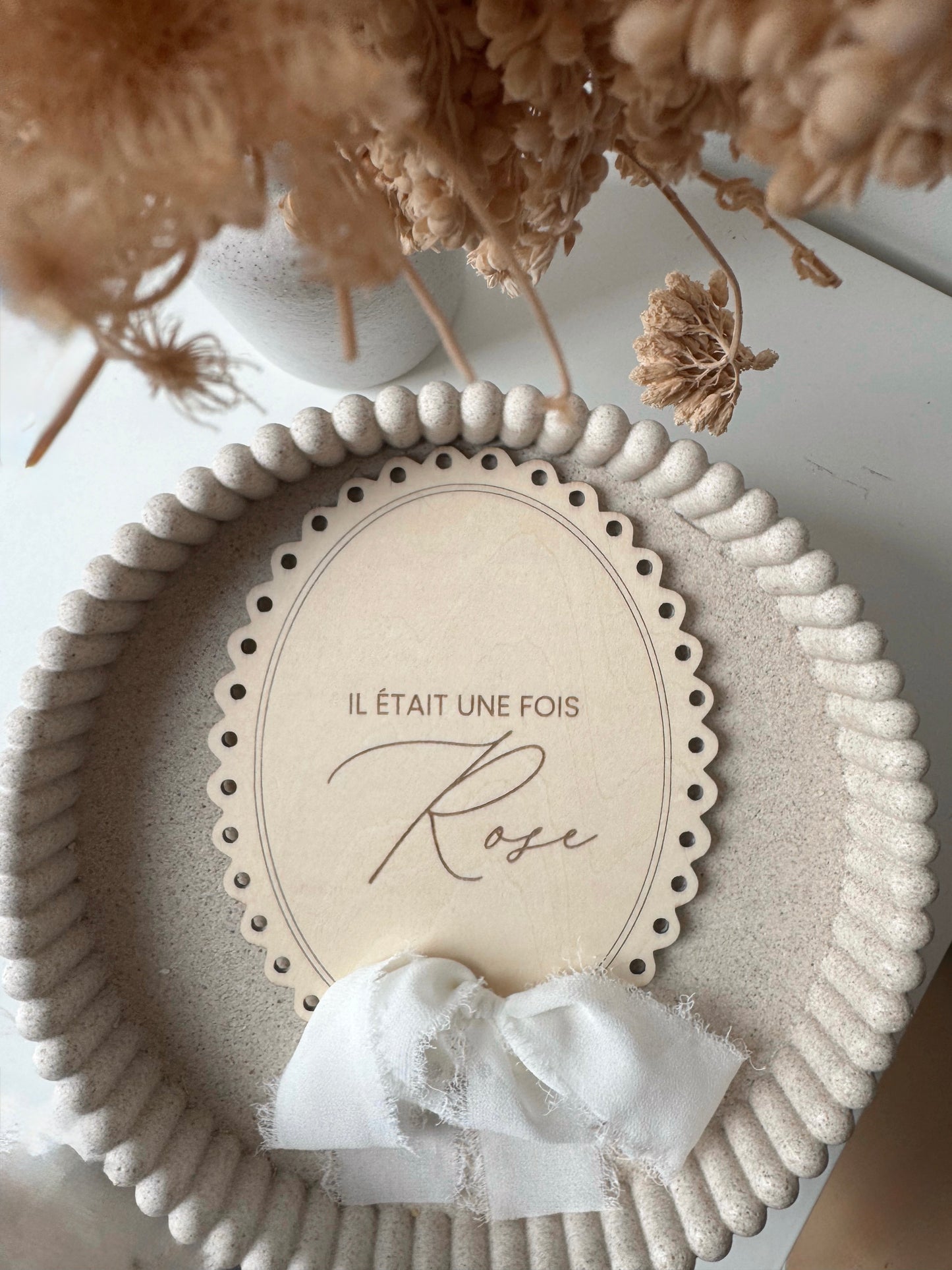 Pancarte bienvenue bébé vintage en bois