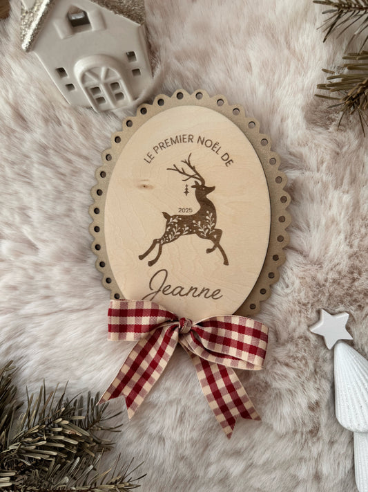 Décoration vintage en bois "Mon premier Noël”