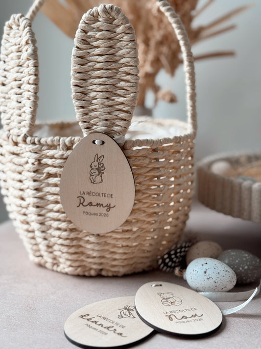 Médaillon en bois pour panier de Pâques