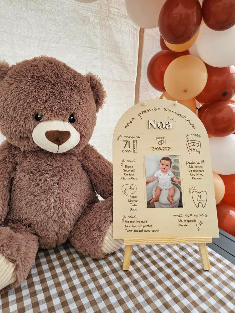 Panneau en bois personnalisé 1 an - "Mon premier anniversaire"