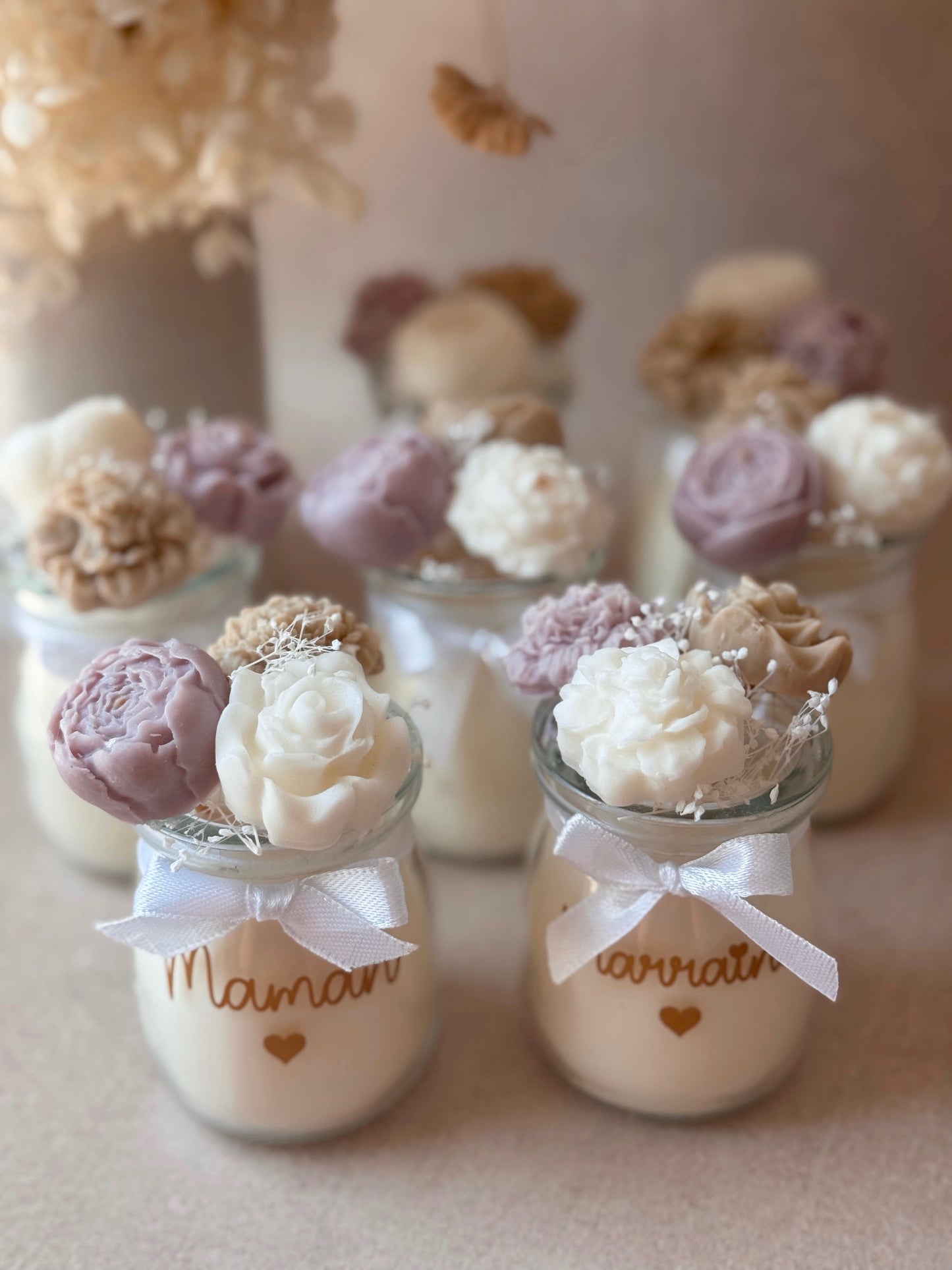 Bougie parfumée personnalisée - Bouquet de fleurs