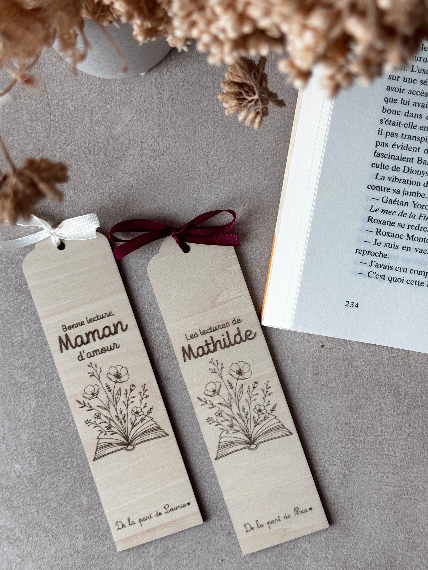 Marque page personnalisé en bois