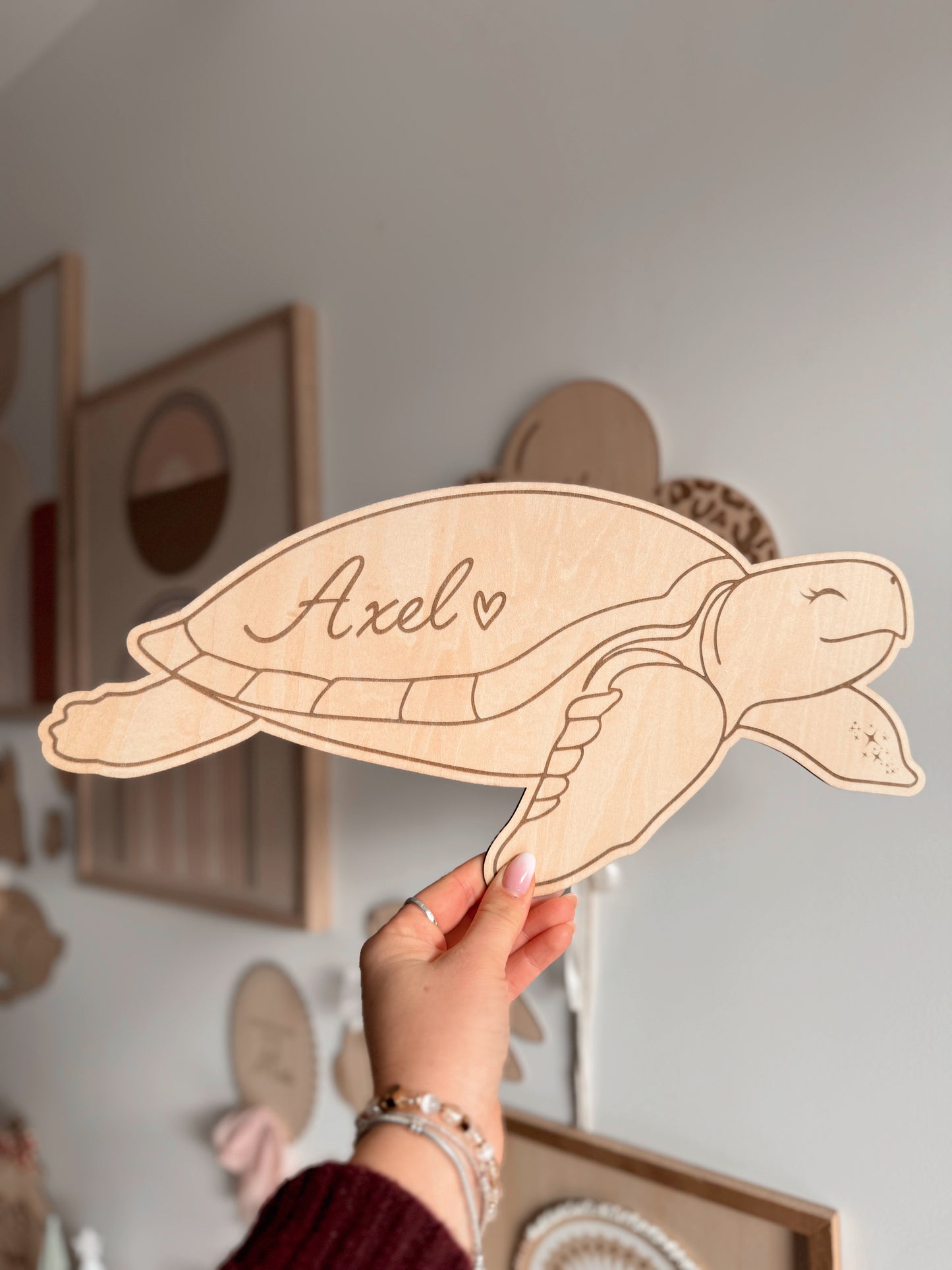 Tortue en bois - Décoration murale